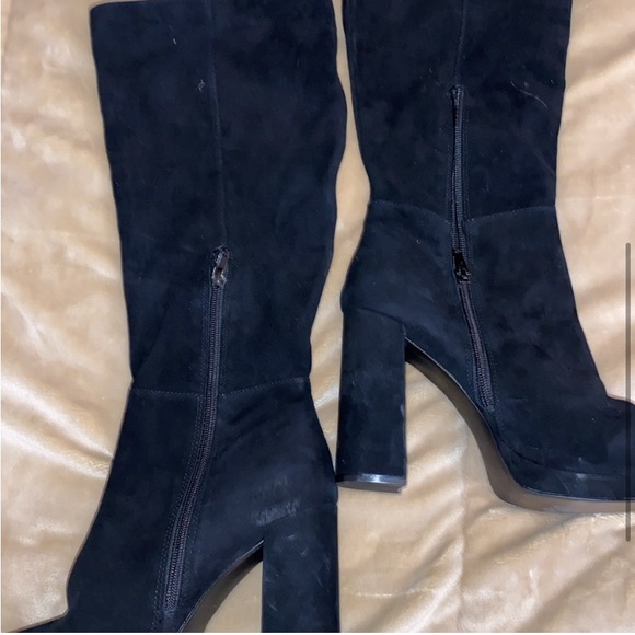 STEVE MADDEN MARCELLA TALL HEELED BLACK BOOTS - Picture 8 of 10